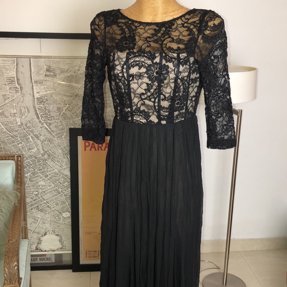 Alice + Olivia By Stacey Bendet Silk Black maxi dress Size 6 - Picture 6 of 16
